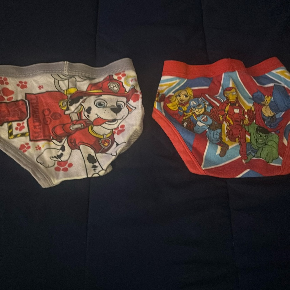 Paw patrol + marvel underwear